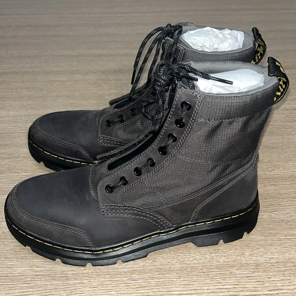 Dr Marten Combs Leather Jungle Zip Casual Combat Boots Gunmetal Men 11 Woman 12